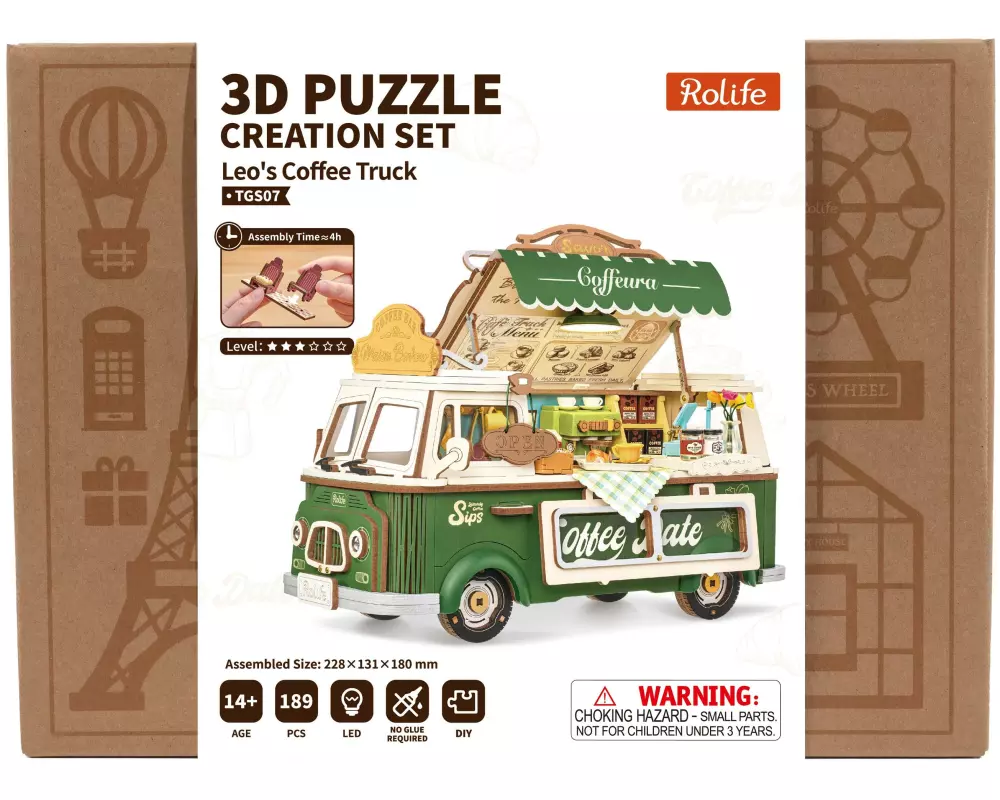 Rolife Rolife Leo's Coffee Truck Holzpuzzle Holz