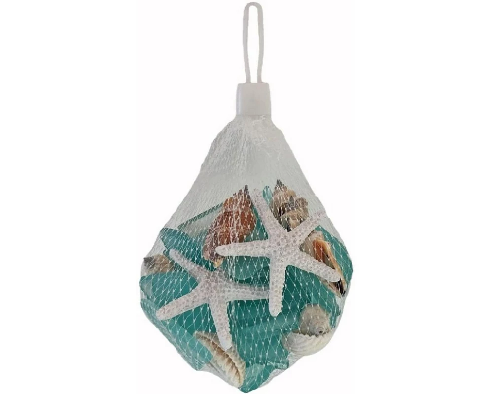 Dameco Streuteile mit Muscheln, Glas und Seesternen im Netz