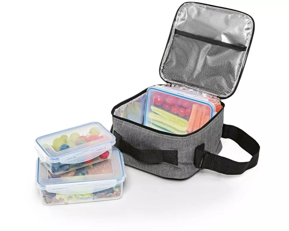 EASYmaxx Kühltasche mit 3 Lunchboxen Klick-it 7 l grau