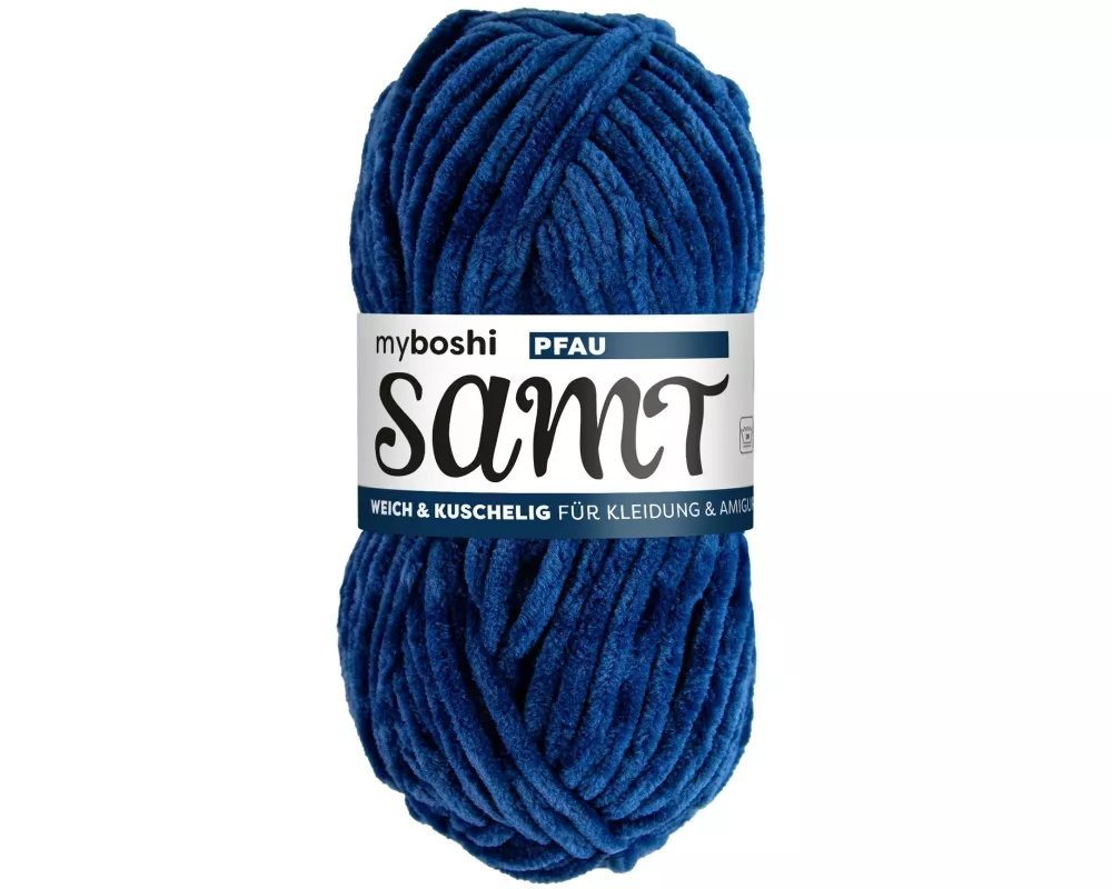 myBoshi Wolle Chenille Samt Pfau 100 g, 100 m