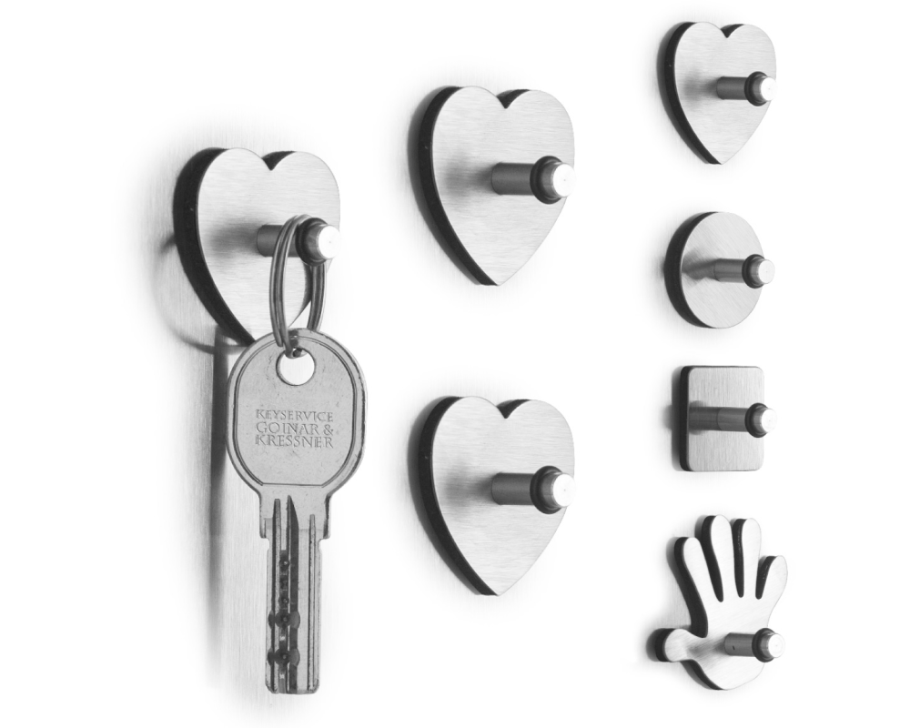 ZELLER Magnet-Set Haken 11209 Edelstahl, 3 Stk. ass