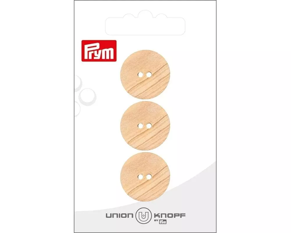 Prym Union Knopf Knöpfe 2-Loch 20 mm, 3 Stück, Beige