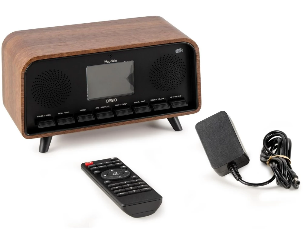 Audizio Desio-DWD Retro DAB+ Radio, Stereo, BT, darkwood Dunkelbraun