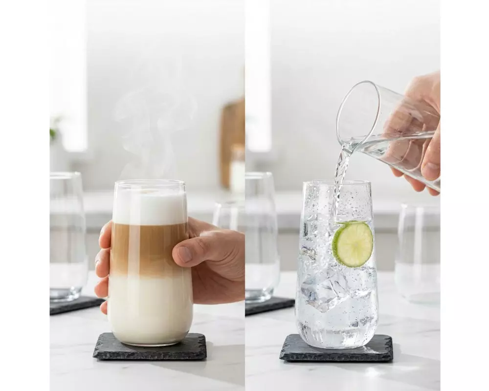 relaxdays Glas 550 ml, 12 Stück, Transparent