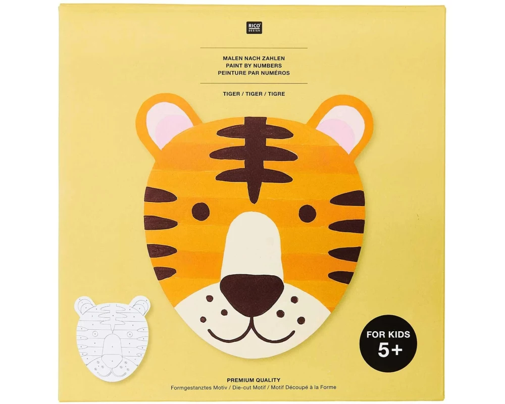 Rico Design Malen nach Zahlen 12-teilig, Tiger