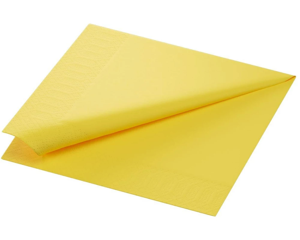 Duni Papierservietten 213325 40 cm x 40 cm, 250 Stück, Gelb