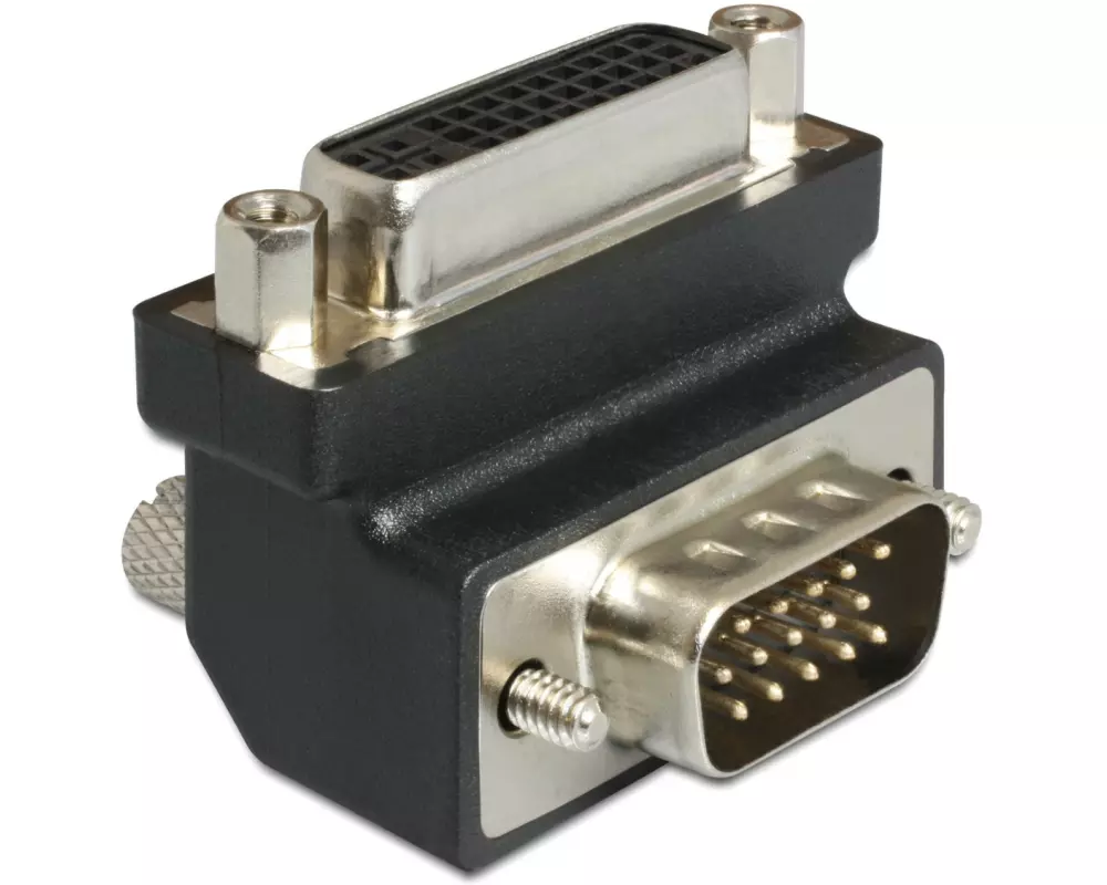 Delock Winkeladapter 90°, m-f VGA - DVI-A