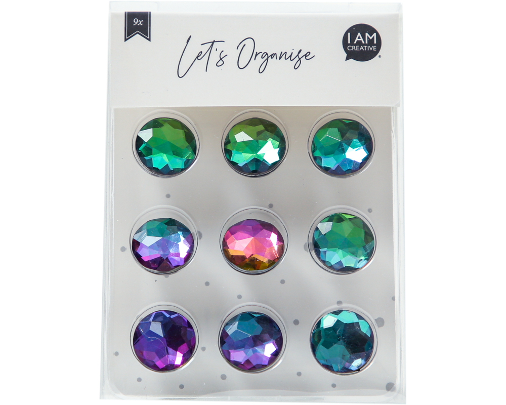 I AM CREATIVE Magnet Juwel Let`s Organize MAA4035.56 Acrylglas, bunt 9 Stück