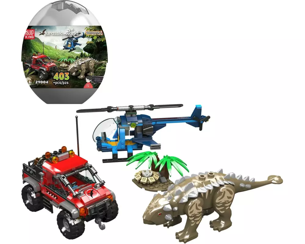 Mould King Ankylosaurus Hubschrauber und Offroad-Camp Dinosaurier-Fans