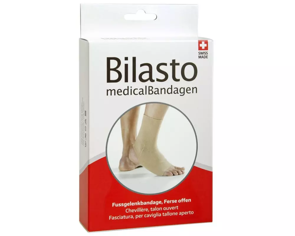 Bilasto Fussgelenkbandge, offene Ferse beige, Grösse L