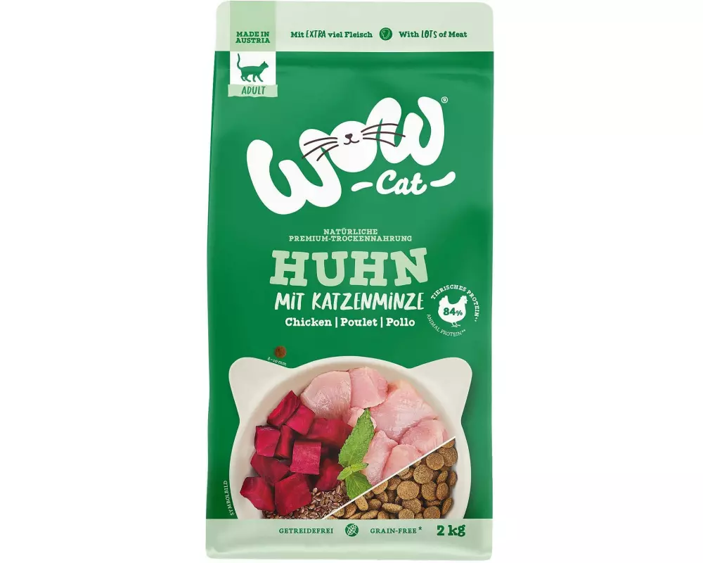 WOW Cat Trockenfutter Adult Huhn, 2 kg