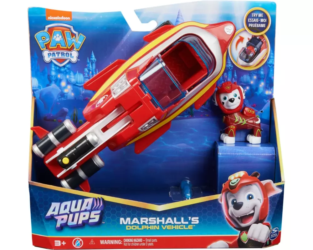 Spinmaster Paw Patrol Aqua Pups – Marshall's Dolphin Vehicle