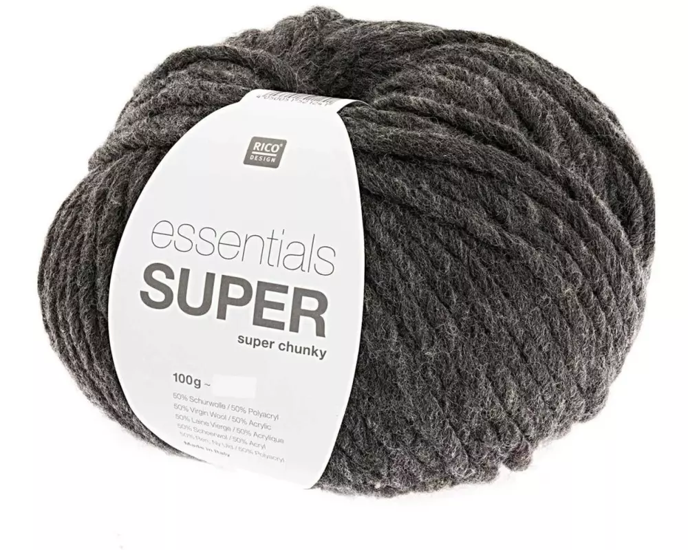 Rico Design Wolle Essentials Super Super Chunky 100 g Dunkelgrau