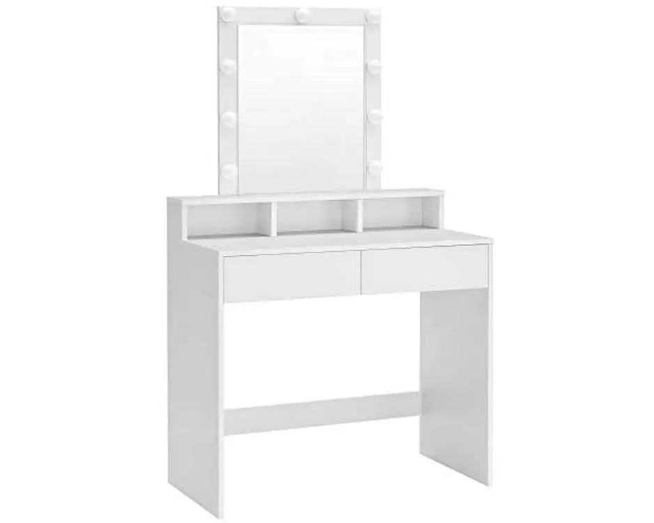 VASAGLE Schminktisch mit Spiegel Weiss