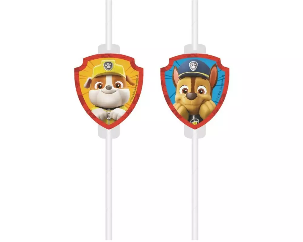 We fiesta Party Strohhalm Paw Patrol 4 Stück, Blau/Gelb