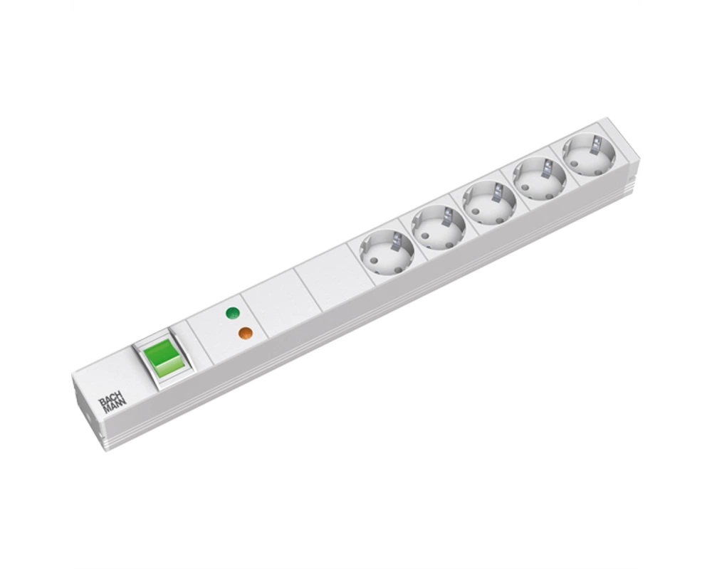 BACHMANN 19" Steckdosenleiste 5-fach mit GVS mit Schalter