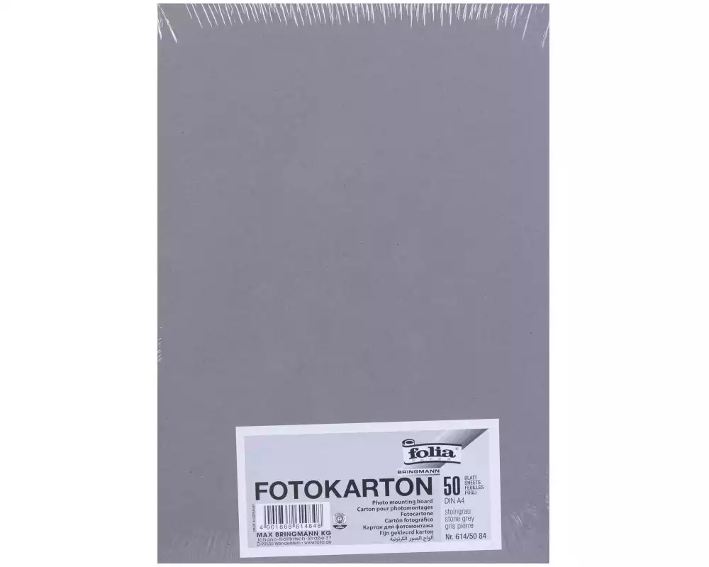 Folia Fotokarton A4, 300 g/m², 50 Blatt, Steingrau