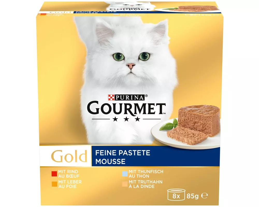 Purina Gourmet Nassfutter Gourmet Gold Mousse, 8 x 85 g