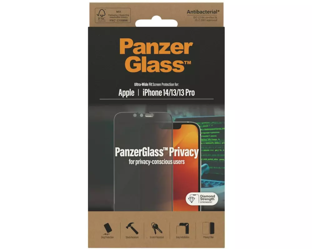Panzerglass Displayschutz Ultra Wide Fit Privacy iPhone 13/13 Pro/14