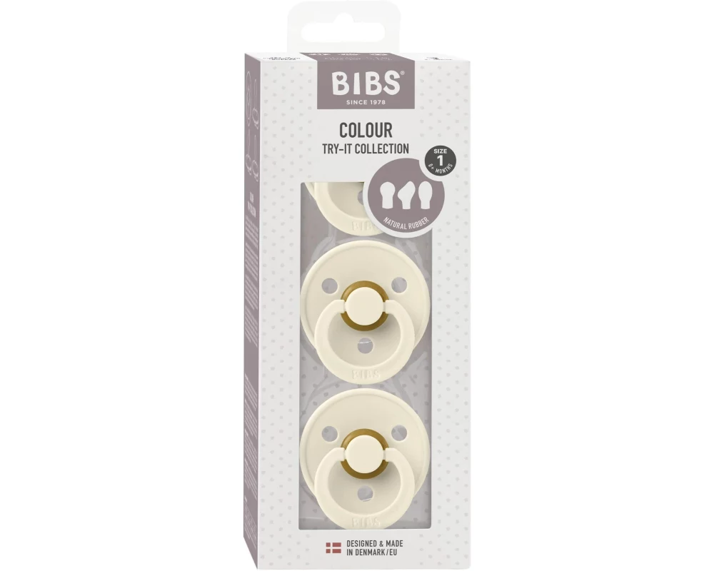 Bibs Try-it Kit 3er-Set Naturlatex Elfenbein Grösse 1