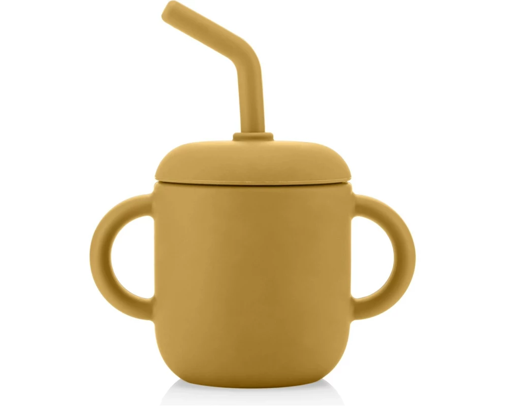 reer Trinklernbecher mit Strohhalm 2in1 Gelb