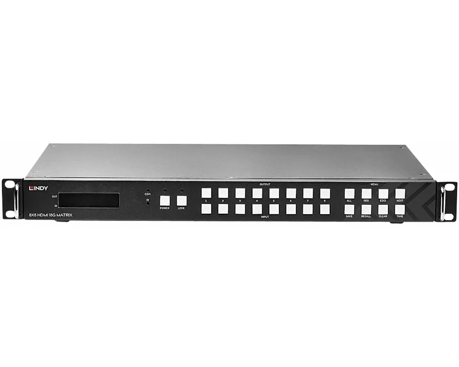 LINDY 8x8 HDMI 18G Matrix with Video Wall Scaling