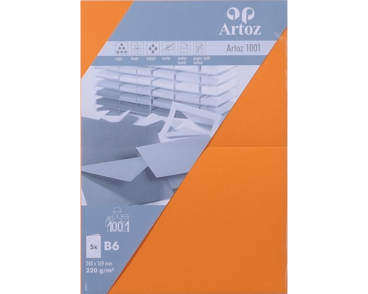 ARTOZ Karten 1001 B6 107362265 220g, orange 5 Blatt