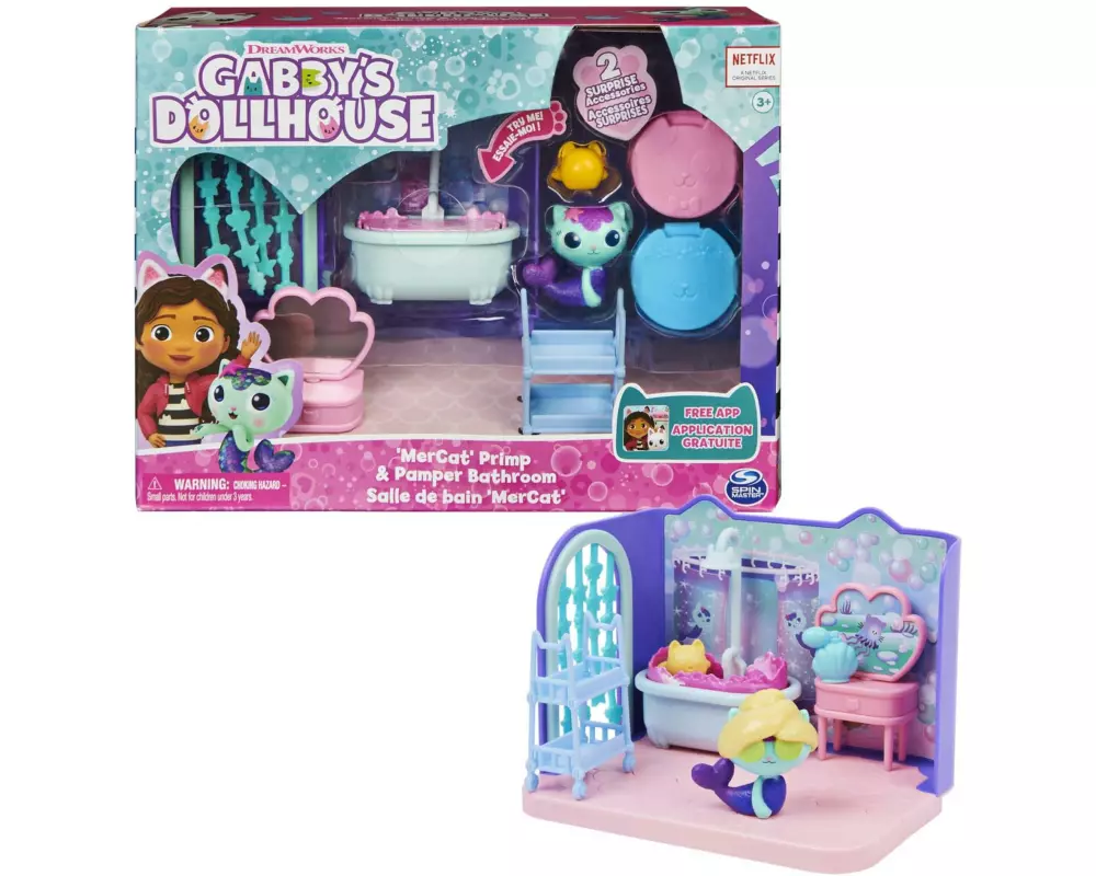 Spinmaster Gabby's Dollhouse MerCats Badezimmer Deluxe Rooms