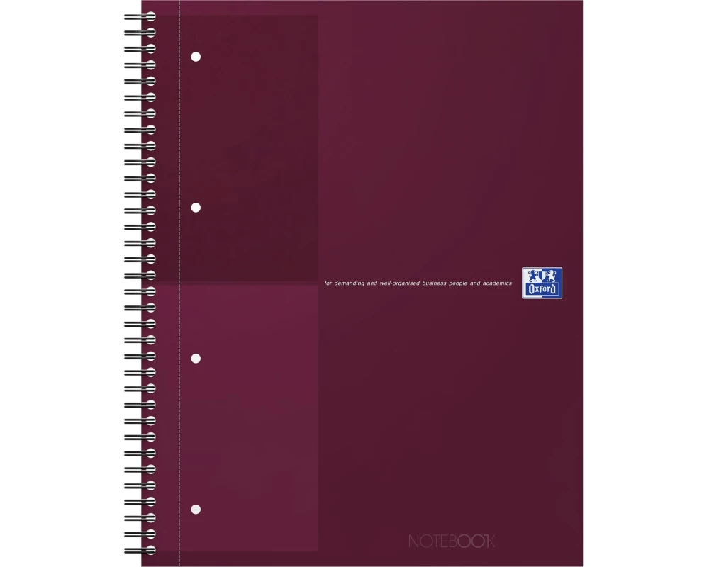 Oxford Notizbuch A4, Liniert, Dunkelrot