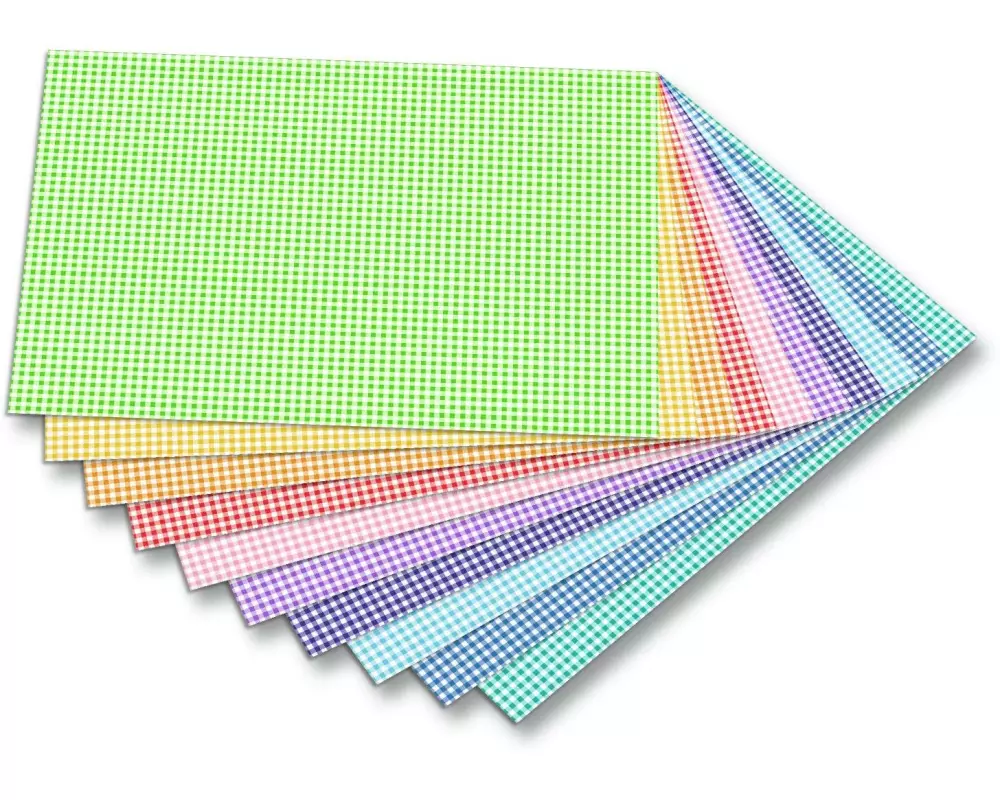 Folia Motivpapier Karo 2-seitig Mehrfarbig