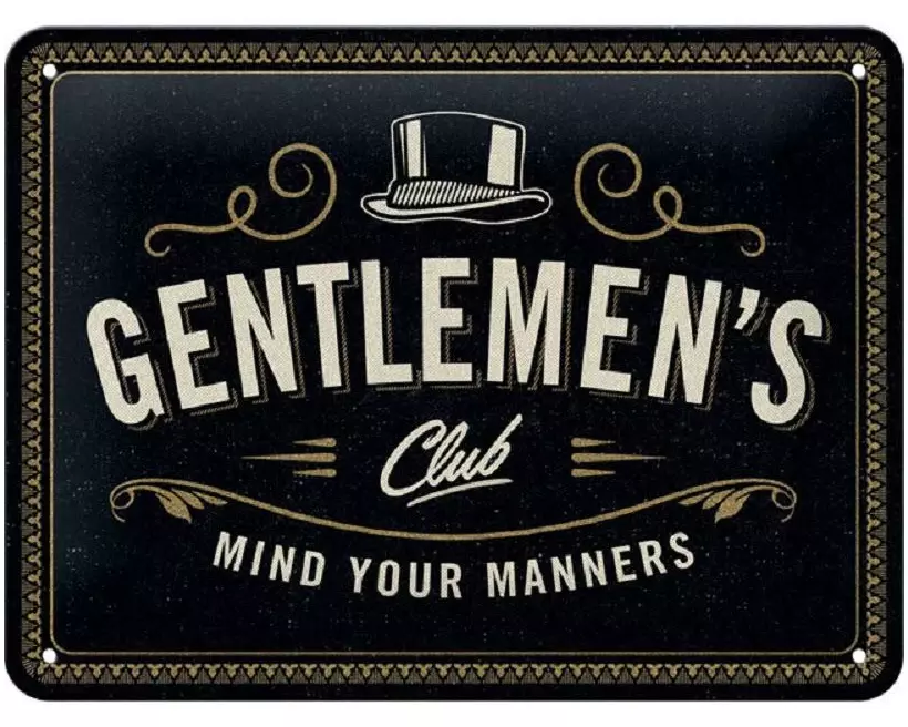Nostalgic Art Schild Gentlemen's Club 15 x 20 cm, Metall