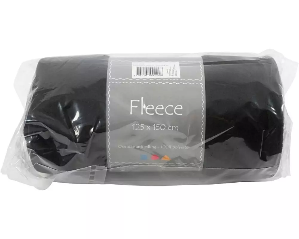 Creativ Company Fleece 150 cm x 125 cm, Schwarz