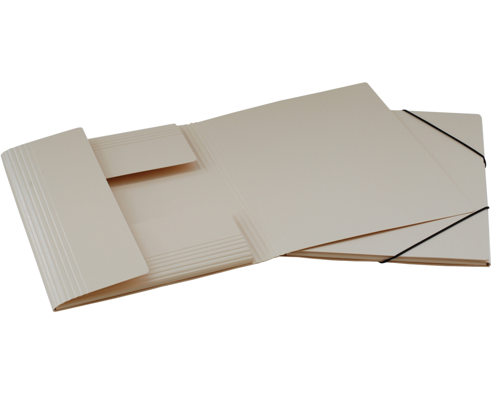 EROLA Gummibandmappe 650my A4 33299 chamois Pressspan 3 Klappen