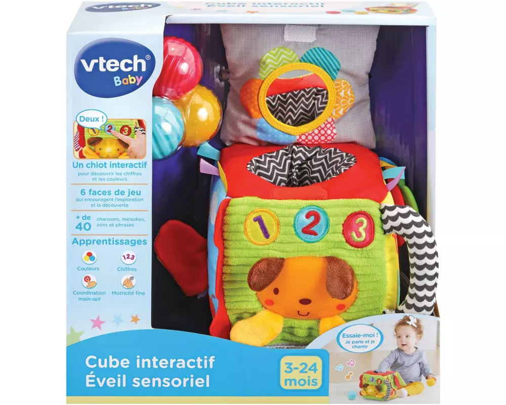 Vtech Cube interactif, éveil sensoriel, Französisch