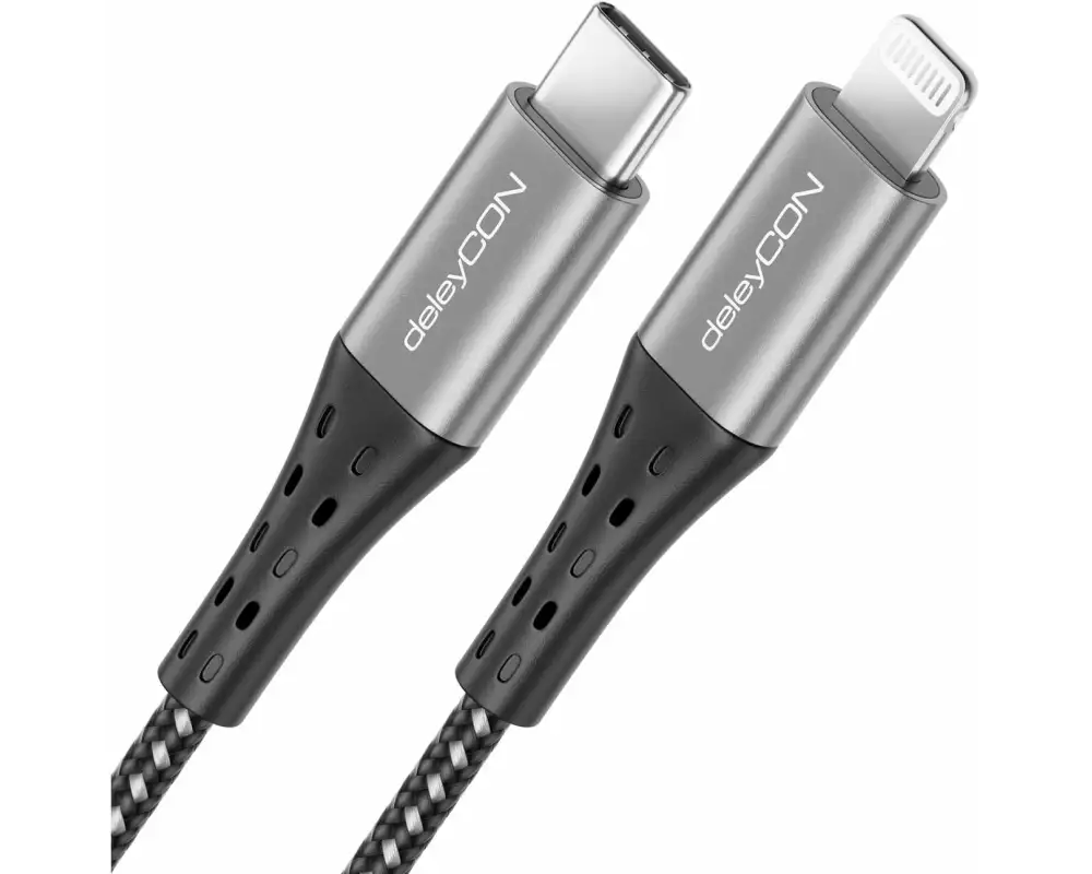 deleyCON USB 2.0-Kabel USB C - Lightning 2 m