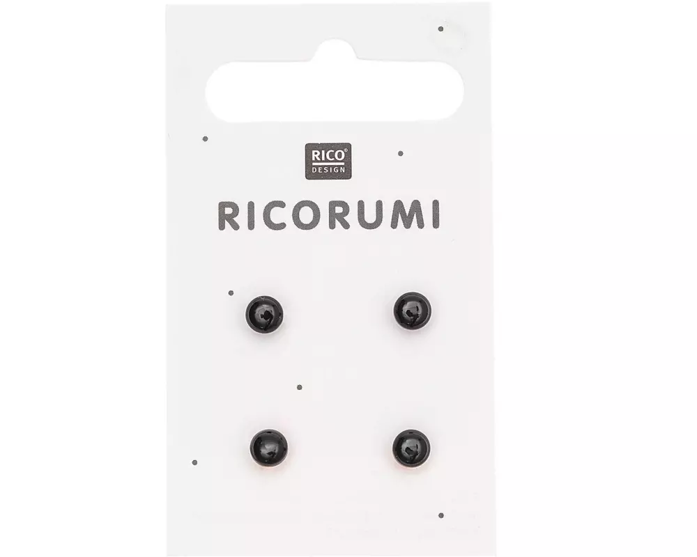 Rico Design Knopfaugen Braun-Schwarz 8.5 mm 4 Stück