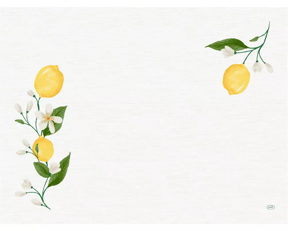 Duni Tischset Lemon Fiesta 250 Stück, 40 cm x 30 cm, Gelb/Weiss