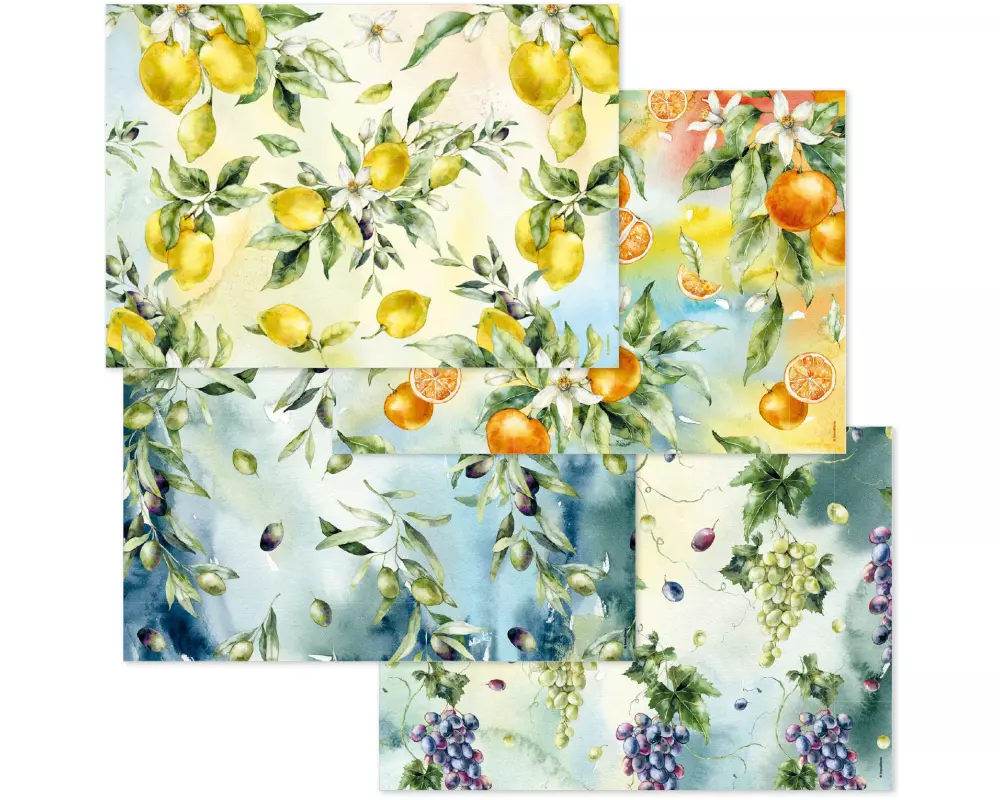 Trendform Tischset Mediterania 29.7 cm x 42 cm, 4 Sujets à 12 Blatt
