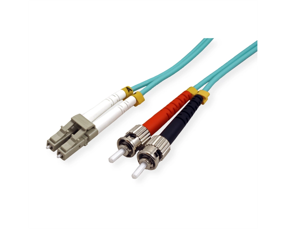 VALUE LWL-Kabel 50/125µm OM3, LC/ST, LSOH, türkis, 3 m