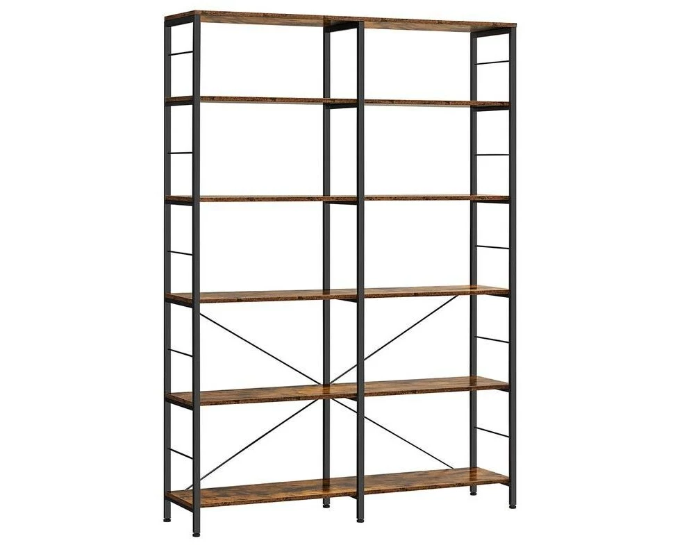VASAGLE Regal Industrie-Design Braun/Schwarz