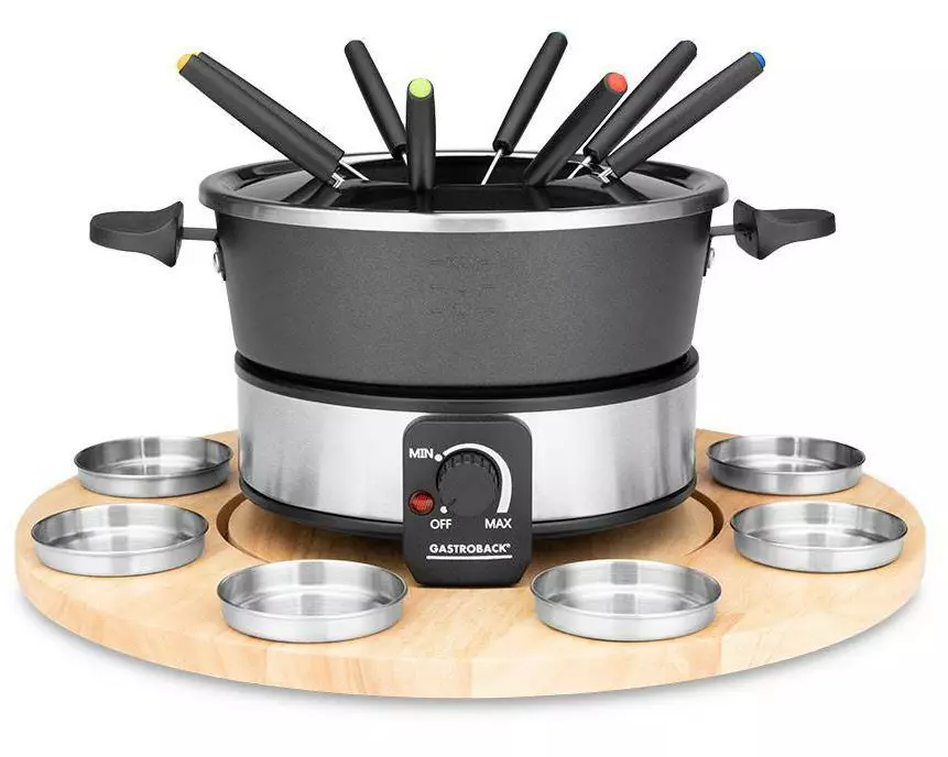 Gastroback Fondue-Set All-in-One 19 Teile, Schwarz