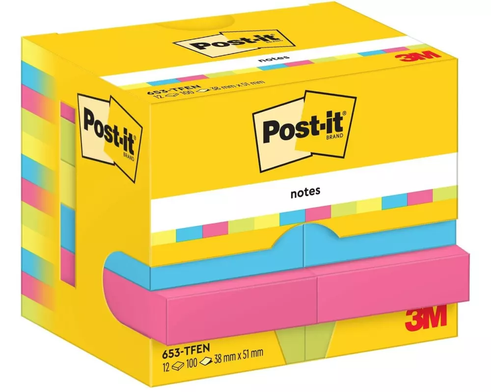 Post-it Notizzettel Energy 51 x 38 mm, Mehrfarbig, 12 Blöcke