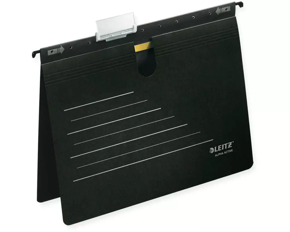 Leitz Hängeregister Alpha Active mit Heftmechanik Schwarz, 5 Stück