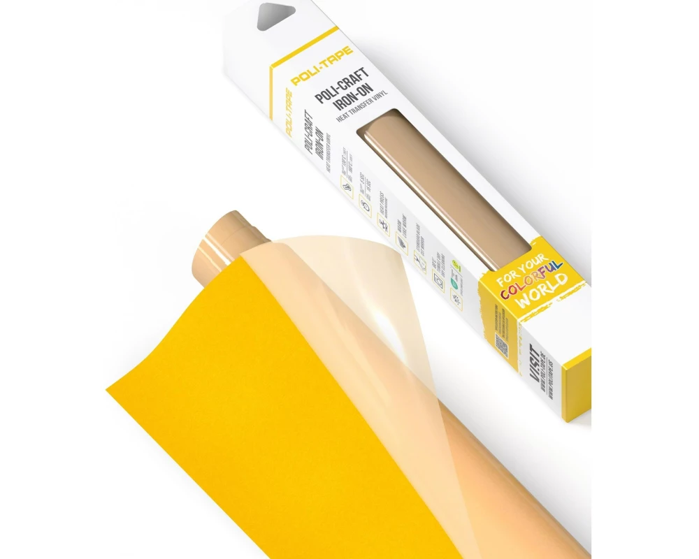 Poli-Tape Aufbügelfolie Tubitherm Flock, 30.5 x 61 cm, Zitrone matt