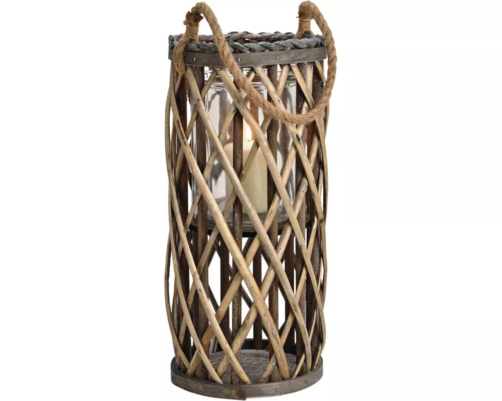 G. Wurm Laterne 18 x 40 x 18 cm Weidengeflecht