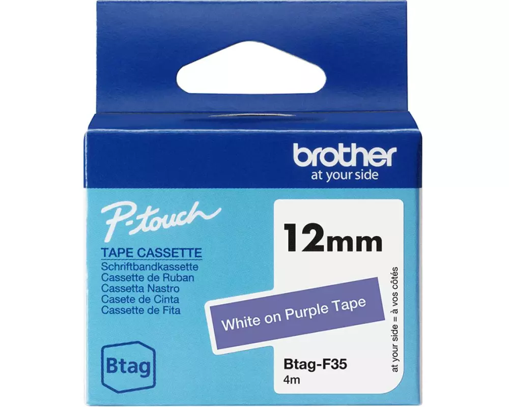 Brother BTAG-F35 Weiss auf Lila