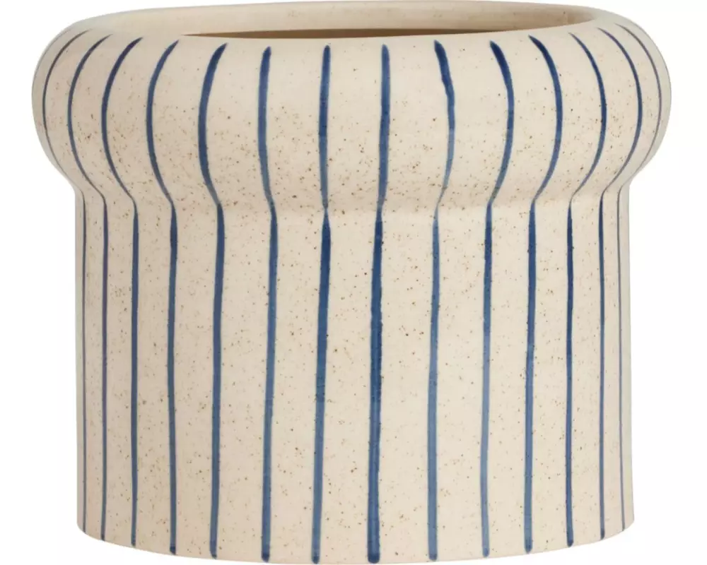 OYOY Vase Aki klein 13 cm, Alt Weiss/Blau