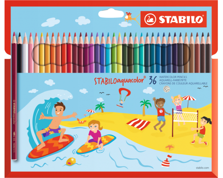 STABILO Farbstift aquacolor 2,8mm 16366 Kids Design 36 Stück