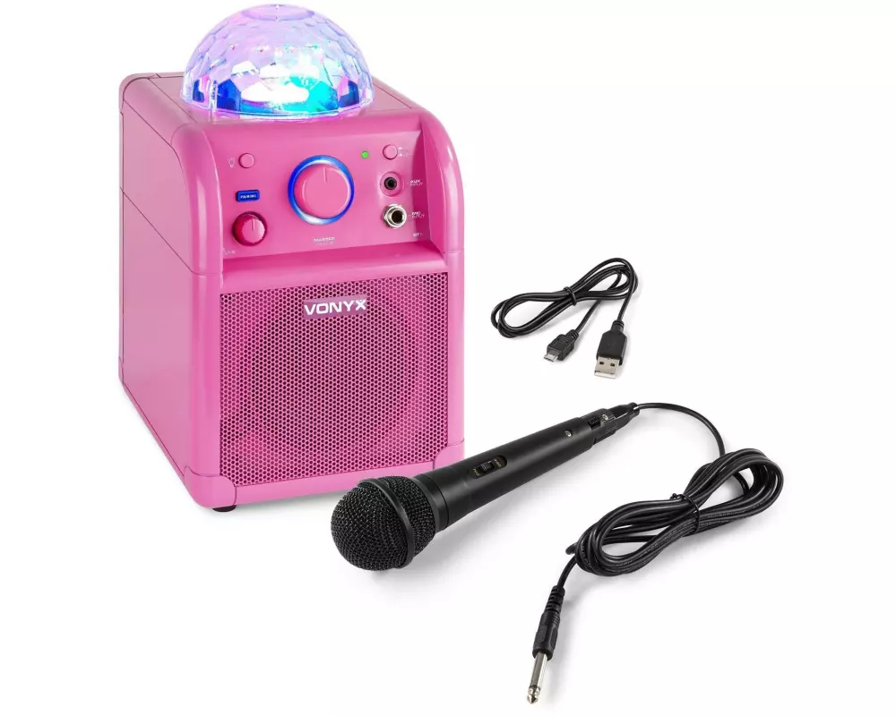 Vonyx Lautsprecher SBS50P Karaoke Speaker Pink