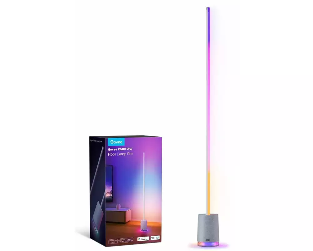 Govee Lyra RGBICWW Eck-Stehleuchte mit Lautsprecher, Grau